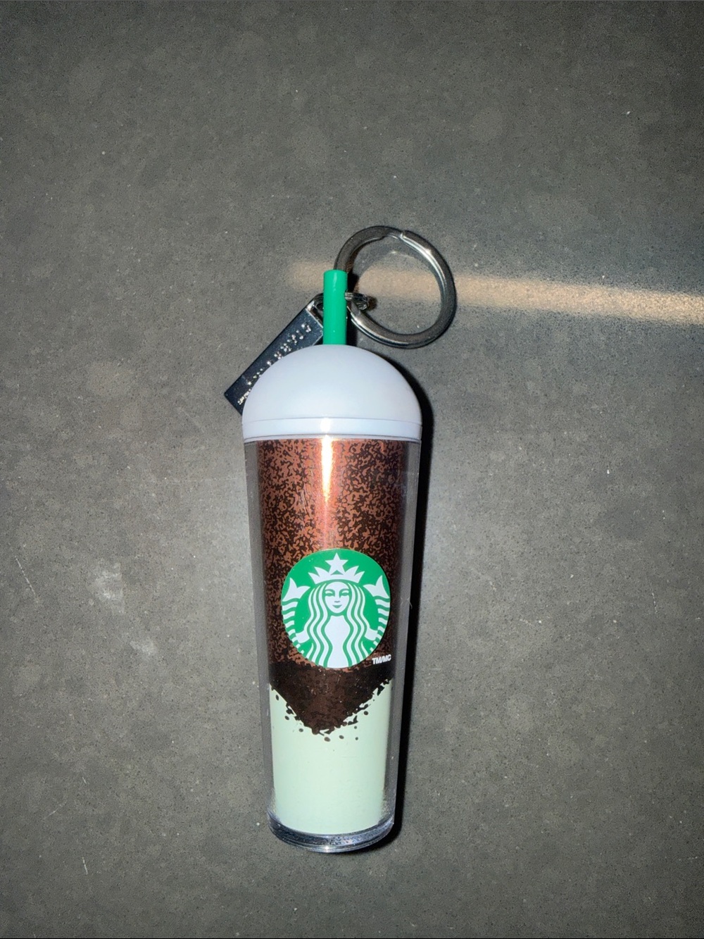 Starbucks Green, Copper & White Tumbler Keychain